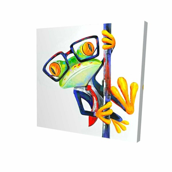 Fondo 16 x 16 in. Funny Frog with Glasses-Print on Canvas FO2793341